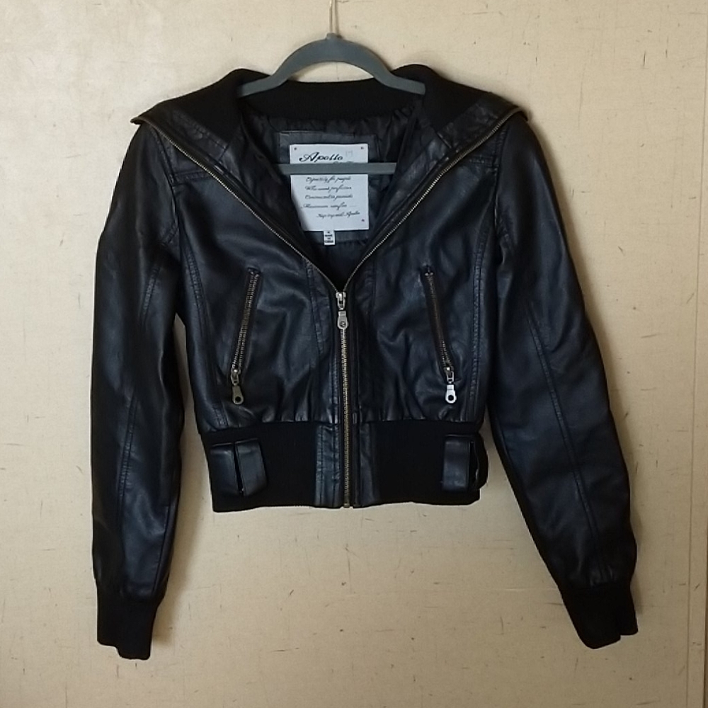 Jrs Black synthetic leather jacket